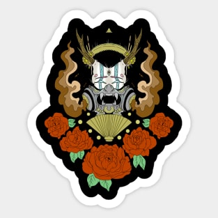 Oni Cyber Geisha Demon Japanese Sticker